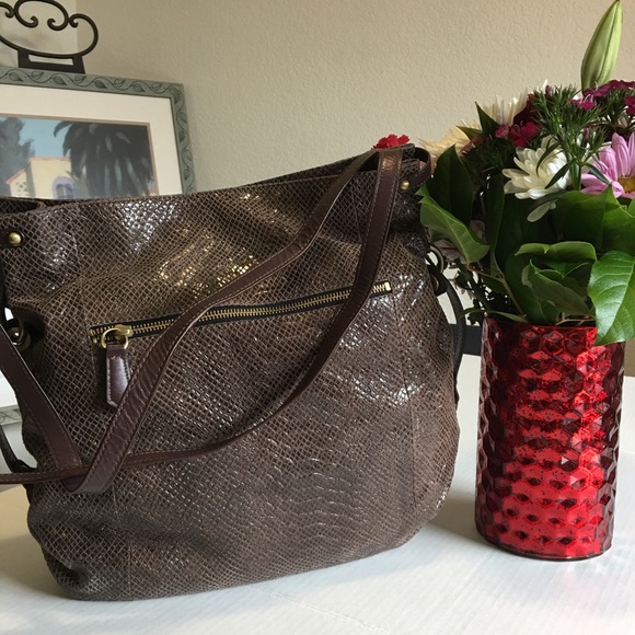 Anthropologie Handbags - OrYANY Brown Leather Hobo Bag